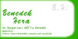 benedek hera business card